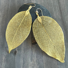 Load image into Gallery viewer, gold leaf earrings