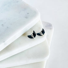 Load image into Gallery viewer, Black Onyx Moon Crescent Stud Earrings