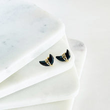 Load image into Gallery viewer, black onyx stud earrings