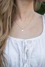 Load image into Gallery viewer, Tiny Personalized Gold Disc Necklace for Women Dainty Silver Initial Necklace Monogram Engraved Necklace Rose Gold Disc Necklace Moms Gift
