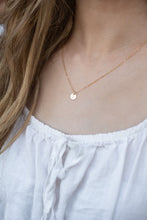 Load image into Gallery viewer, Tiny Personalized Gold Disc Necklace for Women Dainty Silver Initial Necklace Monogram Engraved Necklace Rose Gold Disc Necklace Moms Gift
