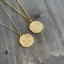 Load image into Gallery viewer, Benedict Rustic Cross Medallion Coin Necklace
